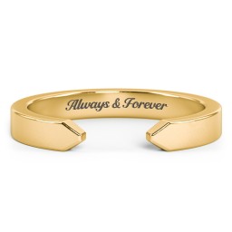 Wide Essential Open Cuff Band Ring - Small Gap in 18K Gold Plated Silver