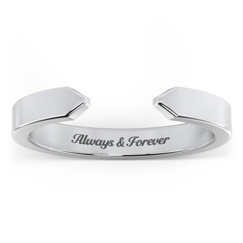 Wide Essential Open Cuff Band Ring - Small Gap – Sterling Silver
