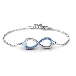 Double Stone Infinity Accent Bracelet