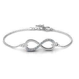 Double Stone Infinity Accent Bracelet