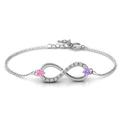 Double Stone Infinity Accent Bracelet