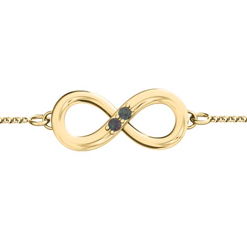 "Twosome" Infinity Bracelet – 18K Gold Plated Silver with Alexandrite