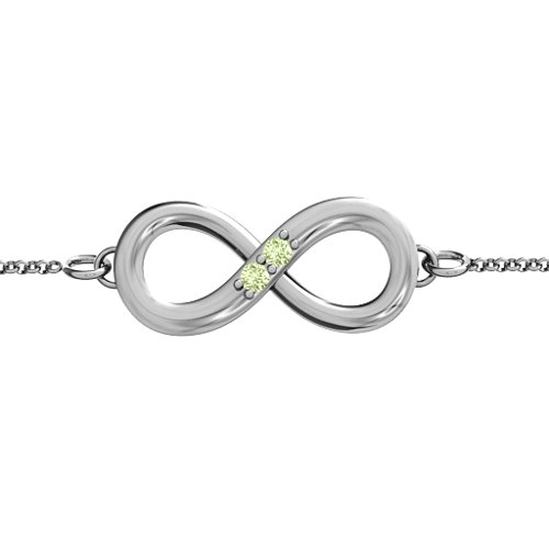 "Twosome" Infinity Bracelet – Sterling Silver with Peridot