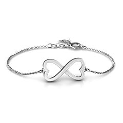 Double Heart Infinity Bracelet – Sterling Silver