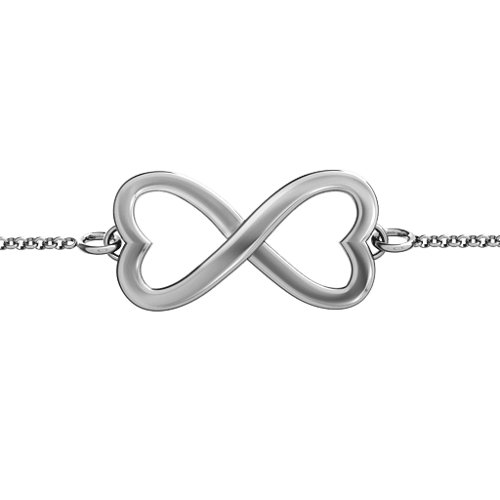 Double Heart Infinity Bracelet – Sterling Silver