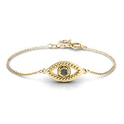 Evil Eye Bracelet in 18K Gold Plated Silver with Alexandrite