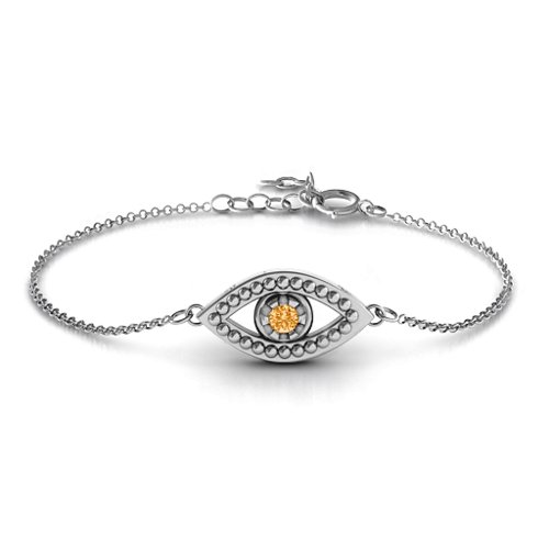 Evil Eye Bracelet – Sterling Silver with Citrine