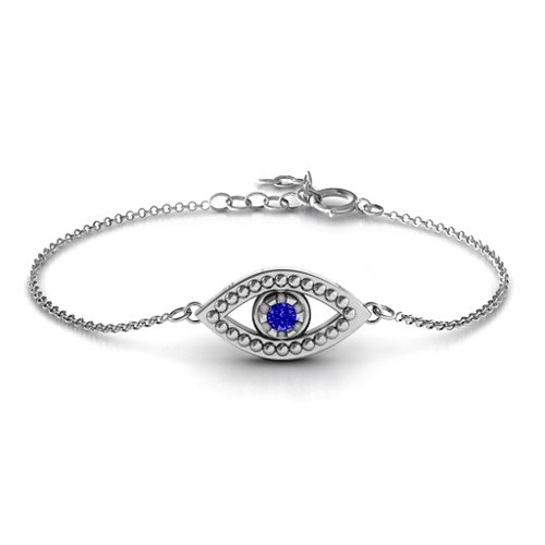 Evil Eye Bracelet – Sterling Silver with Blue Sapphire
