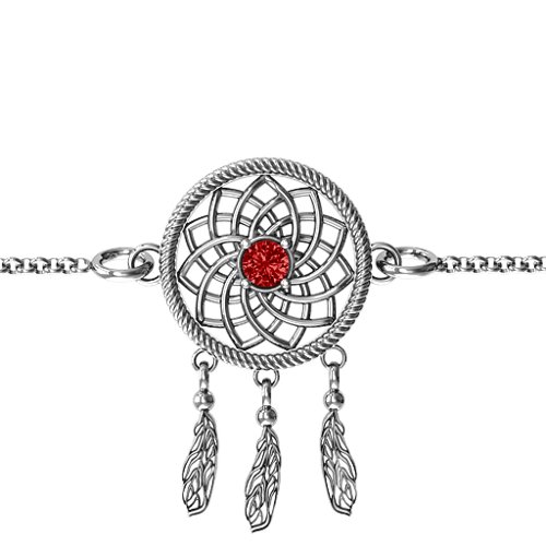 Dream Catcher Bracelet – Sterling Silver with Garnet