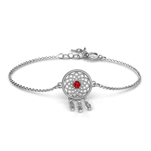 Dream Catcher Bracelet – Sterling Silver with Garnet