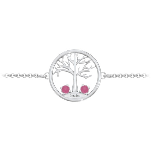 1 - 4 Stone Family Tree Bracelet