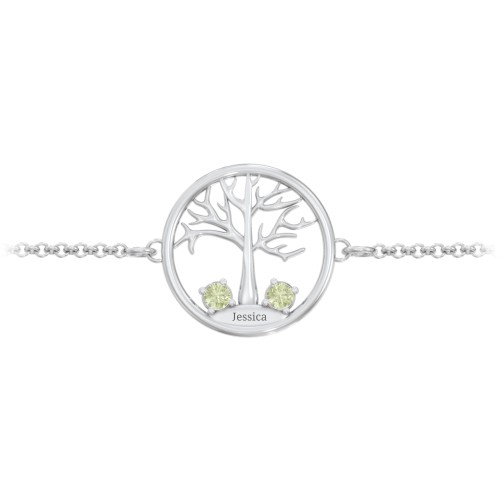 1 - 4 Stone Family Tree Bracelet