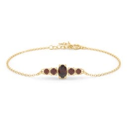 Oval Centre with 4 Side Round Stones Bracelet