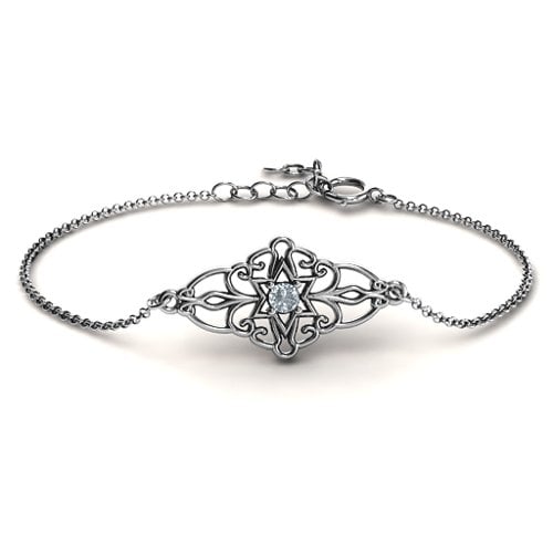 Vintage Star of David Bracelet – Sterling Silver with Cubic Zirconia