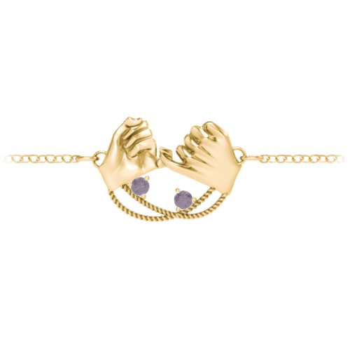Pinky Swear Promise Bracelet – 18K Gold Plated Silver with Alexandrite