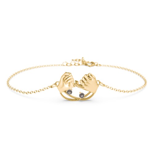 Pinky Swear Promise Bracelet – 18K Gold Plated Silver with Smokey Quartz
