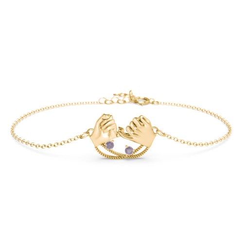 Pinky Swear Promise Bracelet – 18K Gold Plated Silver with Alexandrite