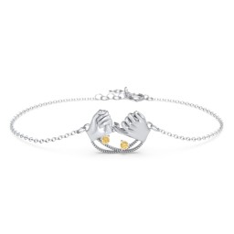 Pinky Swear Promise Bracelet in 925 Sterling Silver with Citrine