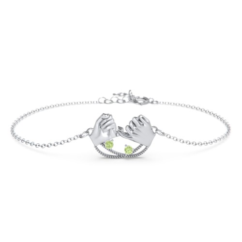 Pinky Swear Promise Bracelet – Sterling Silver with Peridot