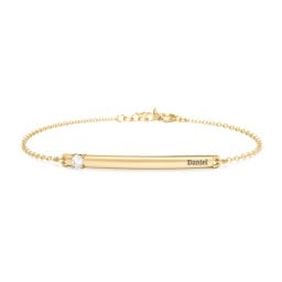 Engraveable Bar Bracelet with 1-5 Stones
