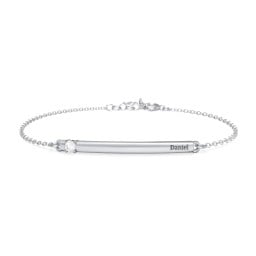 Engraveable Bar Bracelet with 1-5 Stones