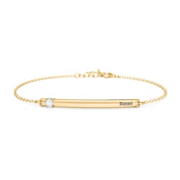 Engraveable Bar Bracelet with 1-5 Stones