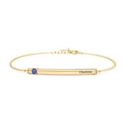 Engraveable Bar Bracelet with 1-5 Stones