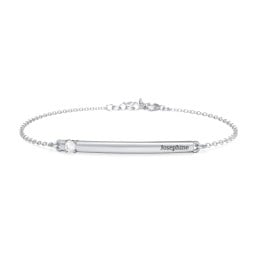 Engraveable Bar Bracelet with 1-5 Stones
