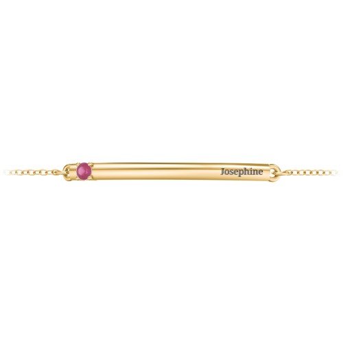 Engraveable Bar Bracelet with 1-5 Stones