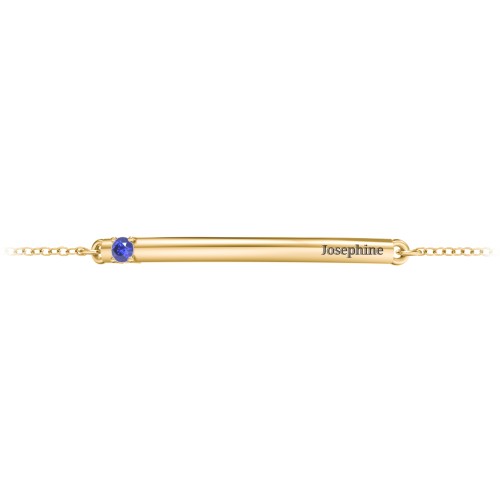 Engraveable Bar Bracelet with 1-5 Stones