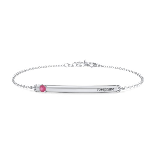 Engraveable Bar Bracelet with 1-5 Stones