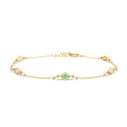 Diamond Shape Charm Bracelet with Gemstones