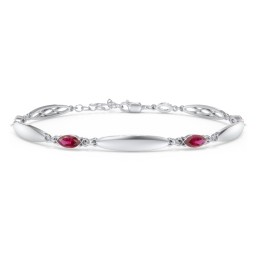 Engravable Family Bracelet with Marquise Birthstones (1-5 Stones)