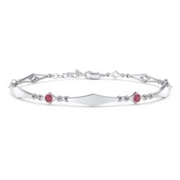 Engravable Modern Family Bracelet with Round Birthstones (1-5 Stones)