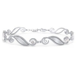 Engravable Beaded Family Bracelet with Round Birthstones (1-6 Stones)