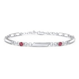 Engravable Classic Family Bracelet with Round Birthstones (1-5 Stones)