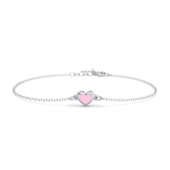 Heart Bracelet with Cold Enamel – Sterling Silver