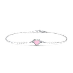 Heart Bracelet with Cold Enamel in 925 Sterling Silver