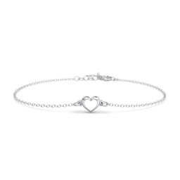 Heart Bracelet with Cold Enamel in 925 Sterling Silver