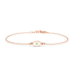 Evil Eye Bracelet with Accent Stone and Cold Enamel