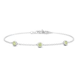 Bezel-Set Round Stone Station Bracelet