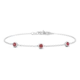 Bezel-Set Round Stone Station Bracelet