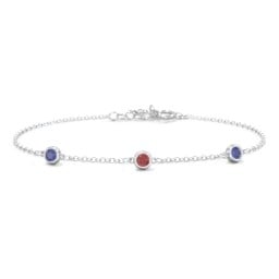 Bezel-Set Round Stone Station Bracelet