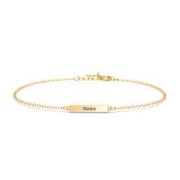 Engravable Thin Bar Bracelet in 18K Gold Plated Silver