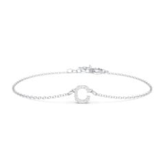 Pavé Initial Bracelet - C