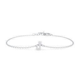 Pavé Initial Bracelet - J in 925 Sterling Silver with White Premium Zirconia