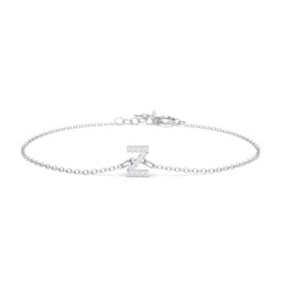 Pavé Initial Bracelet - Z in 925 Sterling Silver with White Premium Zirconia