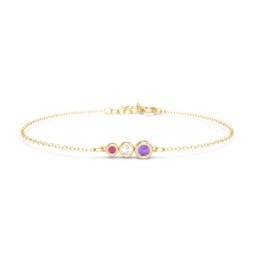 Generations 3-Stone Bezel Set Mother's Bracelet