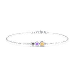Generations 3-Stone Bezel Set Mother's Bracelet