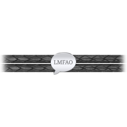 Engravable Sterling Silver Speech Bubble Leather Bracelet – Sterling Silver